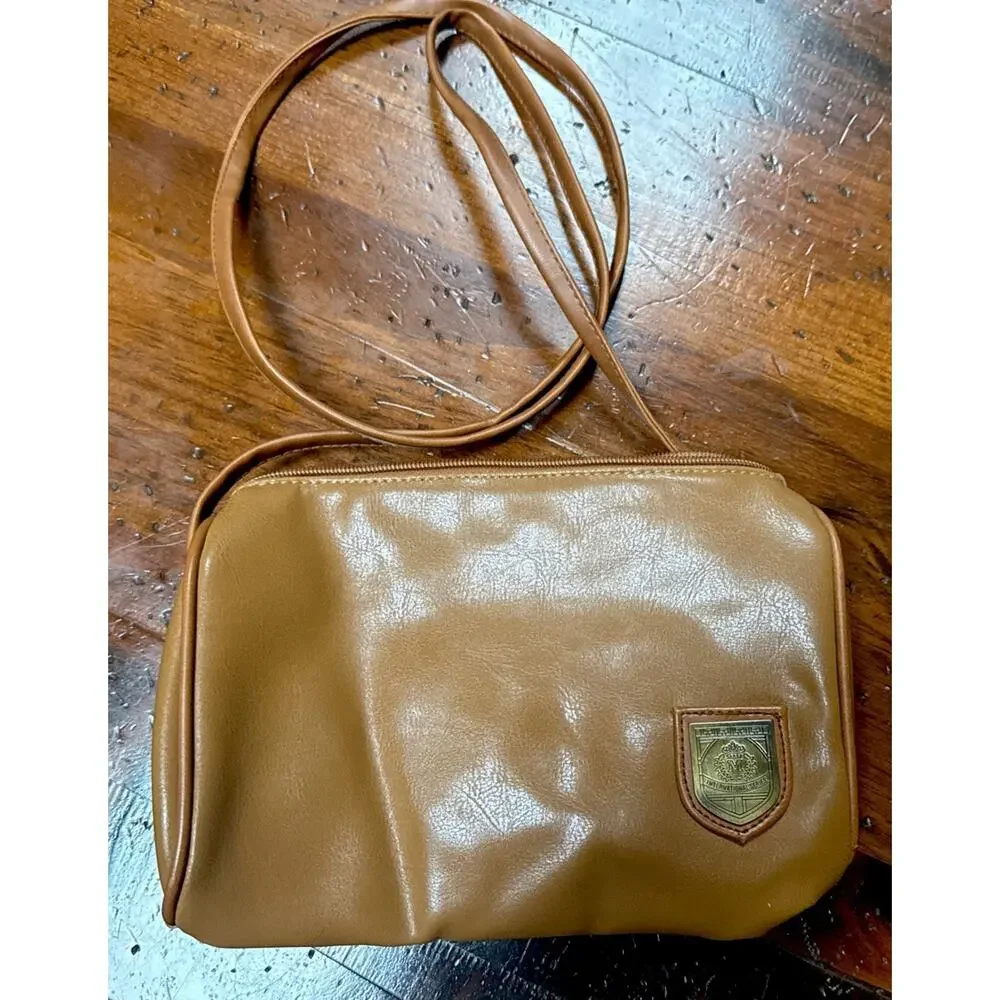 Vintage M International Series Tan Crest Crossbody Bag